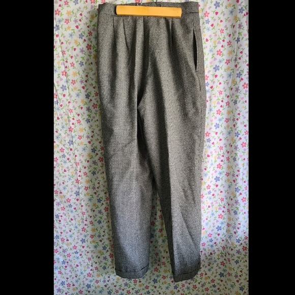 Vintage Gray Houndstooth Wool Pants Size 10p - Picture 3 of 5